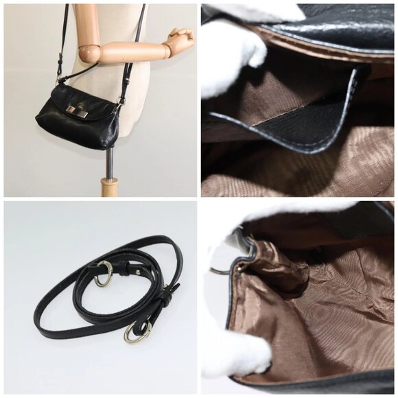 Chloe Elsie Hand Bag Leather 2way Black - Picture 14 of 14